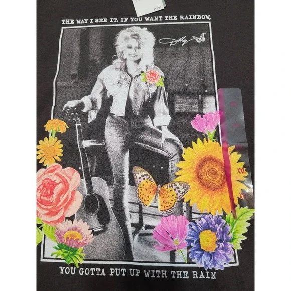 Dolly Parton Graphic T-Shirt Rainbow Quote Country Music Tee XXL NWT - Picture 2 of 7